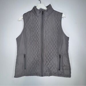 Relativity Gray Quilted Zip Front Vest Women’s Plus‎ Size PL